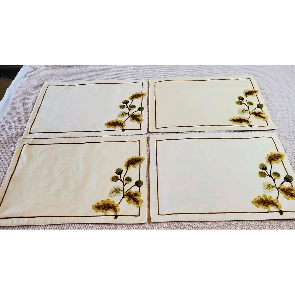 Williams‎ Sonoma Placemats Acorn Fall Set Of 4 Fall Colors